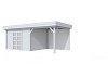 W1001680-05 Tuinhuis Parelhoen 400x300 cm met Luifel 300 cm, lichtgrijs gespoten