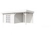 W1001680-04 Tuinhuis Parelhoen 400x300 cm met Luifel 300 cm, wit gespoten