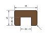 W14297 Hardhout Geschaafd Damwandregel met sponning 45x68x2000 mm