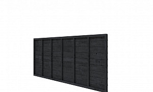 W53545 Douglas wandpakket t.b.v. enkelzijdige wand kapschuur Comfort 371x162 cm, zwart geïmpregneerd.