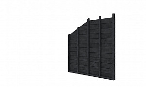 W53550 Douglas wandpakket t.b.v. enkelzijdige zijwand kapschuur Comfort, zwart geïmpregneerd.