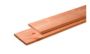 W1009209 Douglas plank 1 zijde geschaafd, 1 zijde fijnbezaagd 28x195x4000 mm onbehandeld +
