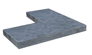 Vijverrand Hoek Spotted Blue binnenh. 3x25x50/50 cm