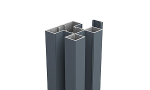 2547 Boston Aluminium H-Paal 75x75x2500 mm RAL7016 incl alu afwerkingsprofiel 4x24x2500 mm