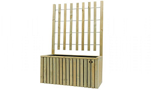 W1063081 Elan trellisbloembak  excellent 42x42x100 cm hoogte 130 cm groen geïmpregneerd
