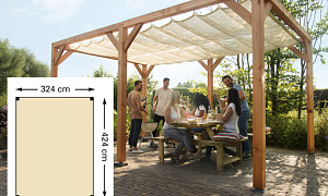 W12403 Douglas houtpakket 324x424 cm t.b.v. harmonicadoek 290x400 cm kleurloos geimpregneerd