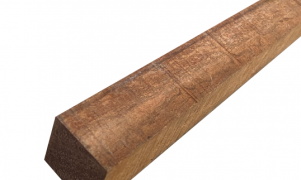 Hardhout Ruw Paal Azobe 40x40x400 mm - zonder punt