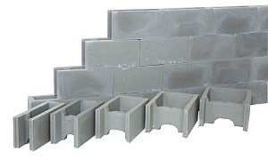Bouwblokken hol 19x19x39 cm grijs ** Op=Op