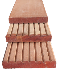 Bangkirai KD vlonderplank enkel profiel 25x145x3350 mm