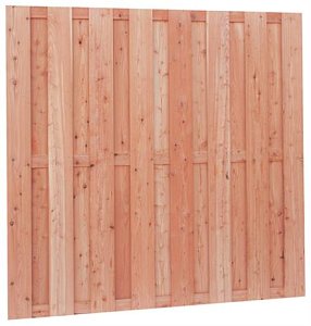 W42005 Douglas fijnbezaagd plankenscherm 18-planks 15 mm, 180x180 cm, onbehandeld**