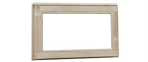 W1004223 vuren vast raam met melkglas 72x45 cm onbehandeld