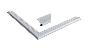 W1016896 Daktrim aluminium met ronde kraal t.b.v. maximale dakmaat 1300x700 cm