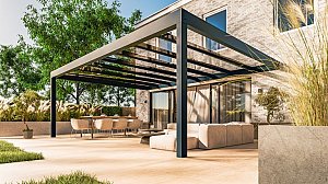 Skyline aluminium overkapping 400x300 cm - incl. polycarbonaat herder / opaal - prijs vanaf