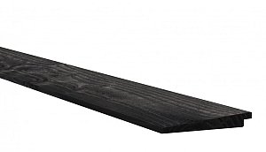 W1060145 Douglas Zweeds rabat 1 zijde geschaafd  1 zijde fijnbezaagd 11-27x195x4000 mm  zwart gedompeld +