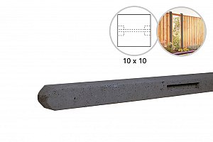 W13035 Betonpaal stampbeton 100x100x2800 mm antraciet ongecoat tussenpaal t.b.v. recht scherm