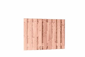 W42086 Douglas fijnbezaagd plankenscherm 19-planks 15 mm, 180x130 cm, betonsysteem