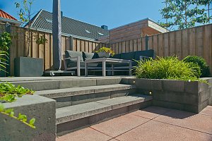 Patioblok strak 10x12x30 cm Antraciet