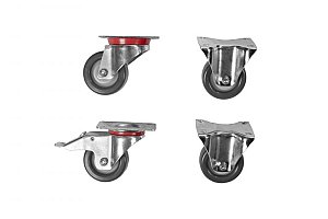 Zwenkwielen set Verzinkt