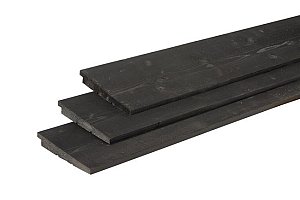 W46059 Douglas zweeds rabat Small 10-21x165x3000 mm, zwart gedompeld**