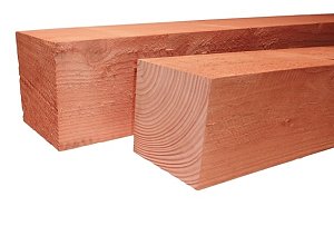 W31470 Douglas Paal fijnbezaagd 200x200x4000 mm, onbehandeld