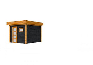 W1004358-27 Douglas Topvision Premium Raaf, 298x298 cm, wanden zwart en basis kleurloos geimpregneerd