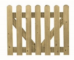 C103331 Vurenhouten tuindeur recht reliëf afgerond 80x100 cm Op=Op