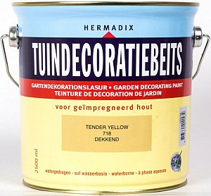 Tuindecoratiebeits dekkend 718 Tender Yellow, 2500 ml