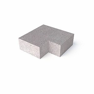 OH Traptrede hoekstuk 90gr buiten (40x20 cm) Grijs