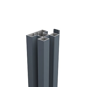 Boston Aluminium H-Paal 75x75x1900 mm RAL7016 incl alu afwerkingsprofiel 4x24x1900 mm