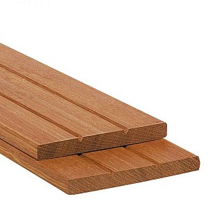 Hardhout Schuttingplank 16x145x4900 mm Keruing**
