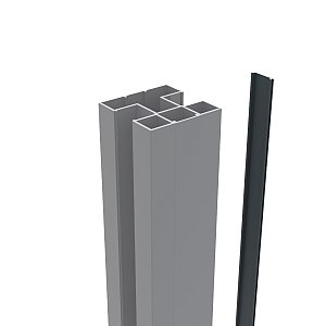 Boston alu Klikprofiel 6x24mm L-190cm RAL7016 tbv alu H paal L-190cm