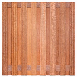 Hardhouten aanbieding scherm Tess 17 planks 180x180 cm