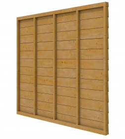 W44945 Douglas wandpakket t.b.v. enkelzijdige wand Comfort/Doe het zelf 246,5x224 cm, groen geïmpregneerd.