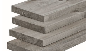 W06556 Midden-Europees vuren steigerplank 29x190x5000 mm, grijs geïmpregneerd Op=Op