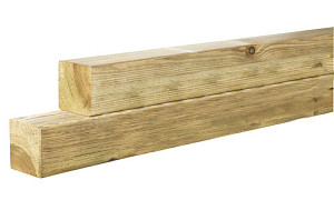 Grenen Paal gefreesd 88x88x1800 mm gepunt en gekruind