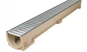 Euroline 50cm, met sleufrooster uit verzinkt staal