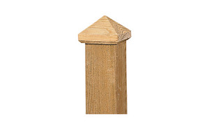 W19518 Paalornament Piramide hout 90x90 mm**